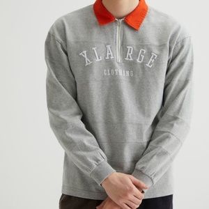 NEW XLARGE Zip Rugby Polo Long Sleeve Shirt